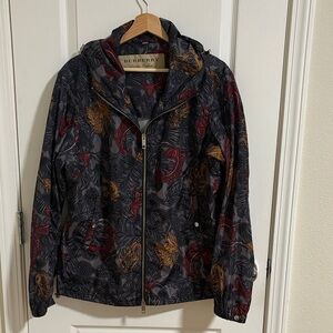 Burberry Men’s Black and Red Patterned Utility Jacket